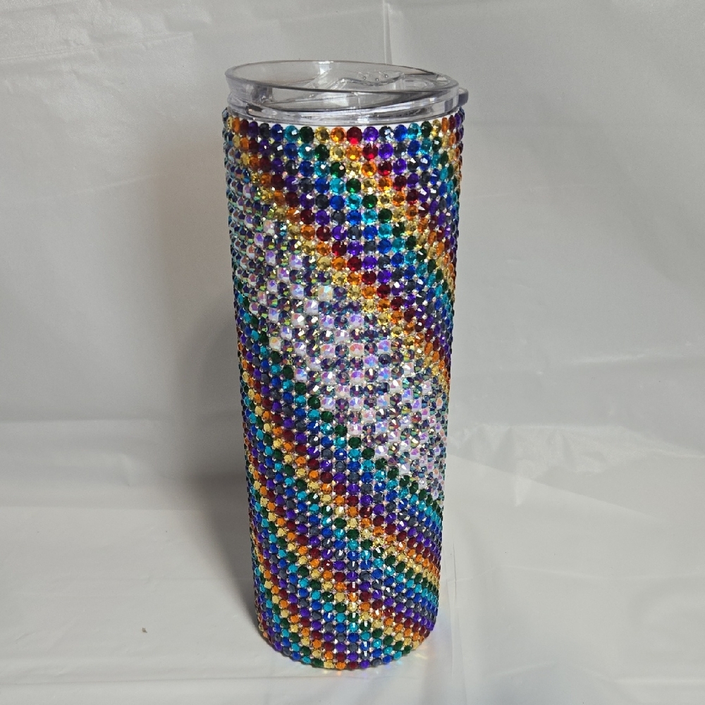 20oz Hand Placed Vibrant Rhinestone Tumbler